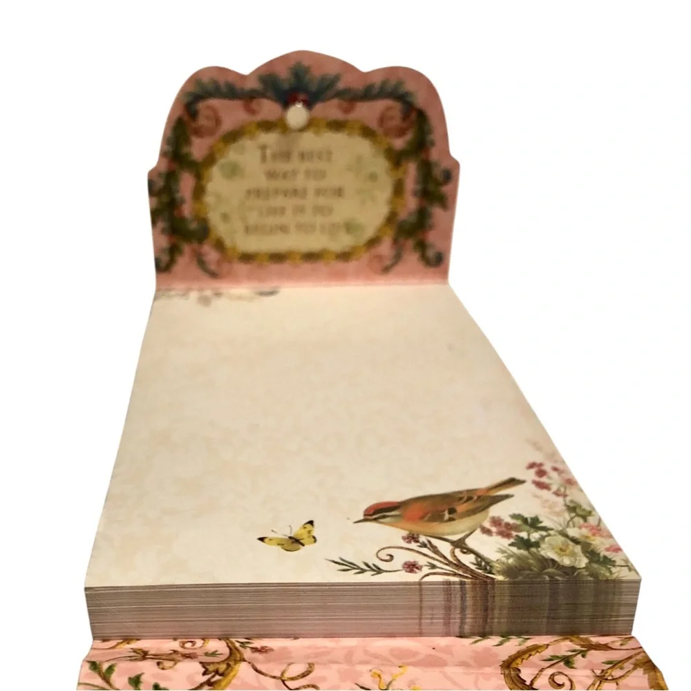 Punch Studio Embellished Long Notepad:  Inspirational Floral Birds (92815)
